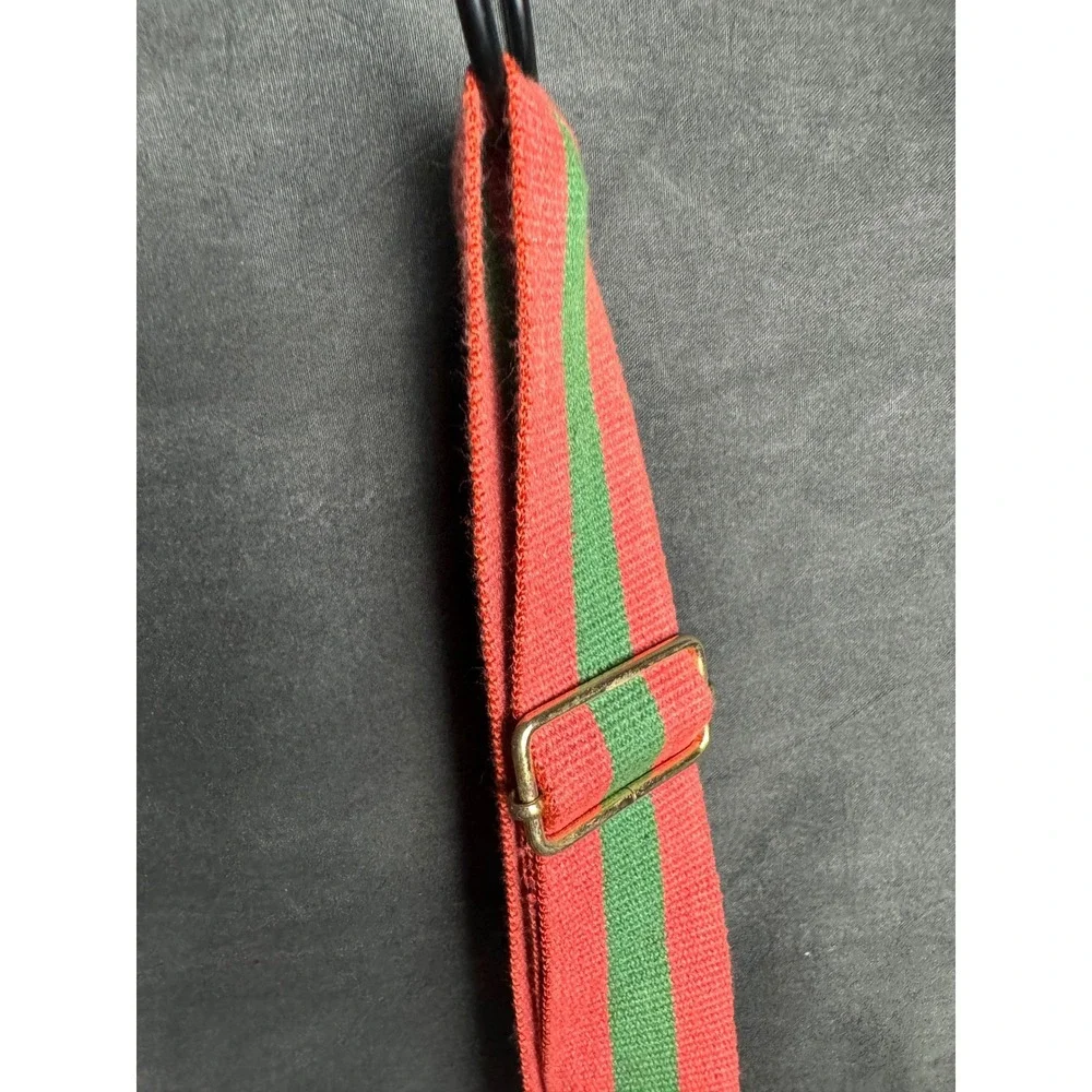 Stussy Canvas Shoulder Bag Brown Red Green Stripe Crossbody Streetwear Vintage